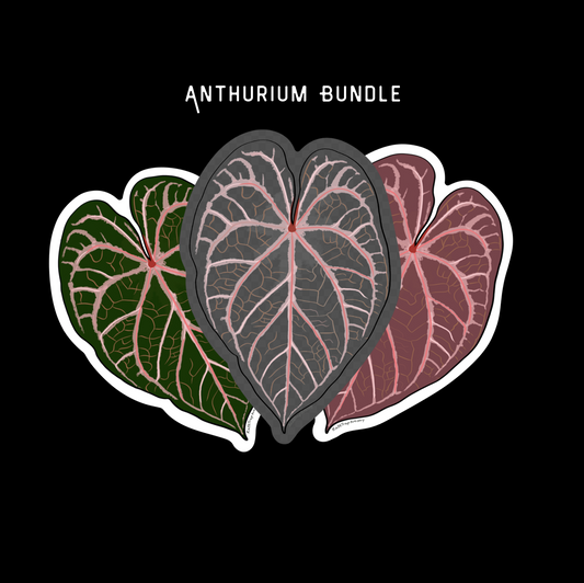 Anthurium Leaf Sticker Bundle designed by RattTrap Artistry