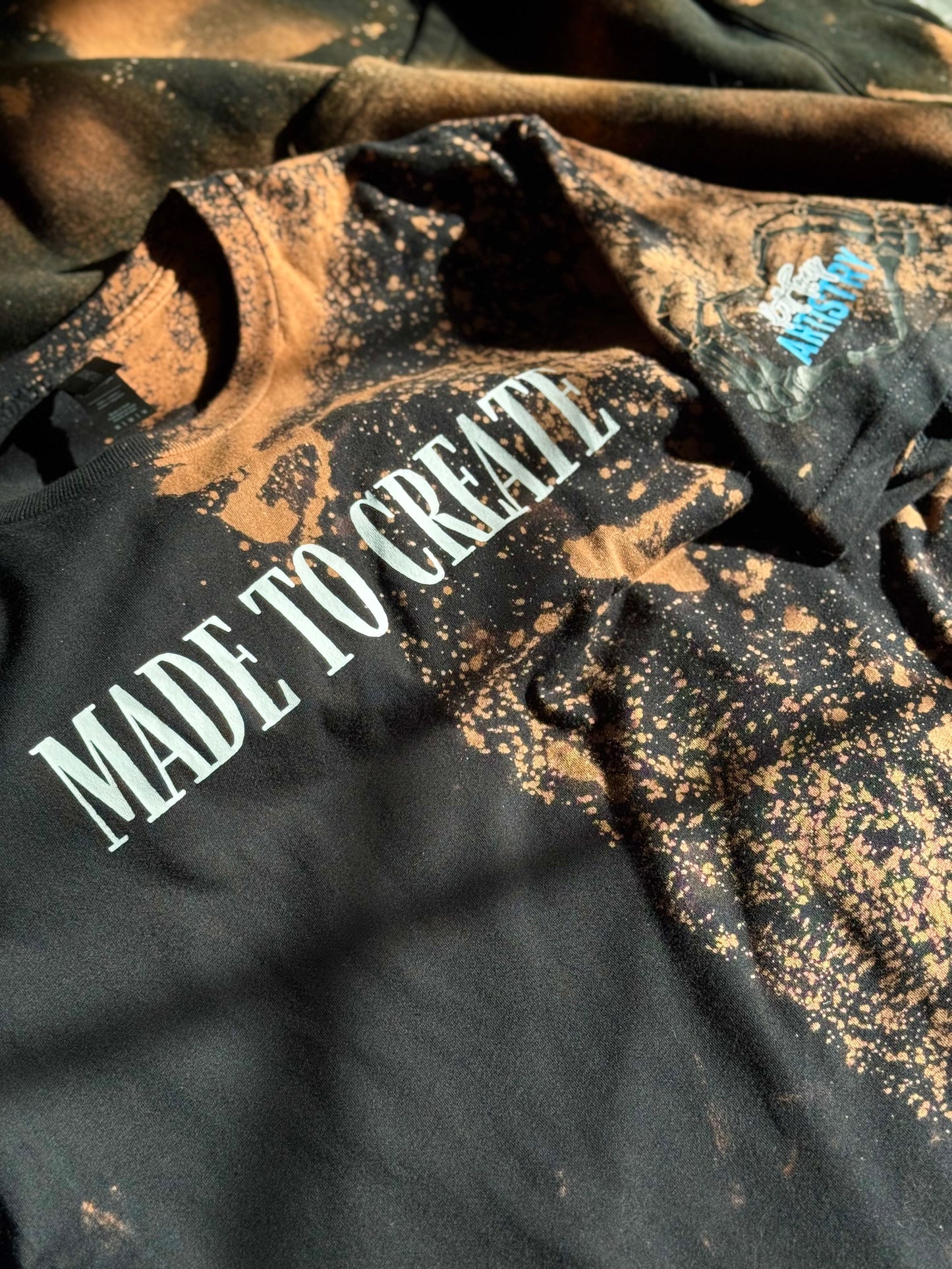 Made to Create Split Bleach T-shirt by RattTrap Artistry