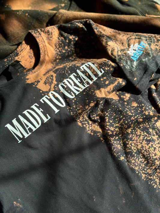 Made to Create Split Bleach T-shirt by RattTrap Artistry