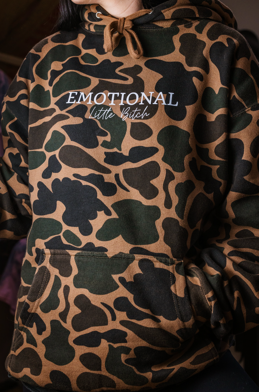 Duck Camouflage hoodie with Emotional little bitch 