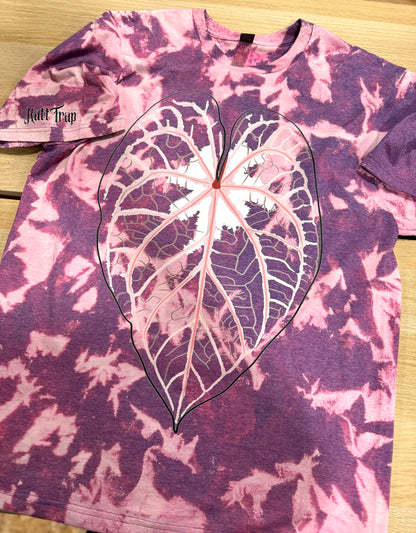 Alternative glow in the dark Ghost anthurium T-shirt for plant lovers. Shirt Created by RattTrap Artistry 